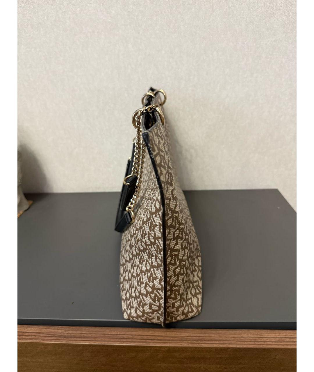 DKNY Серая сумка с короткими ручками из искусственной кожи, фото 3