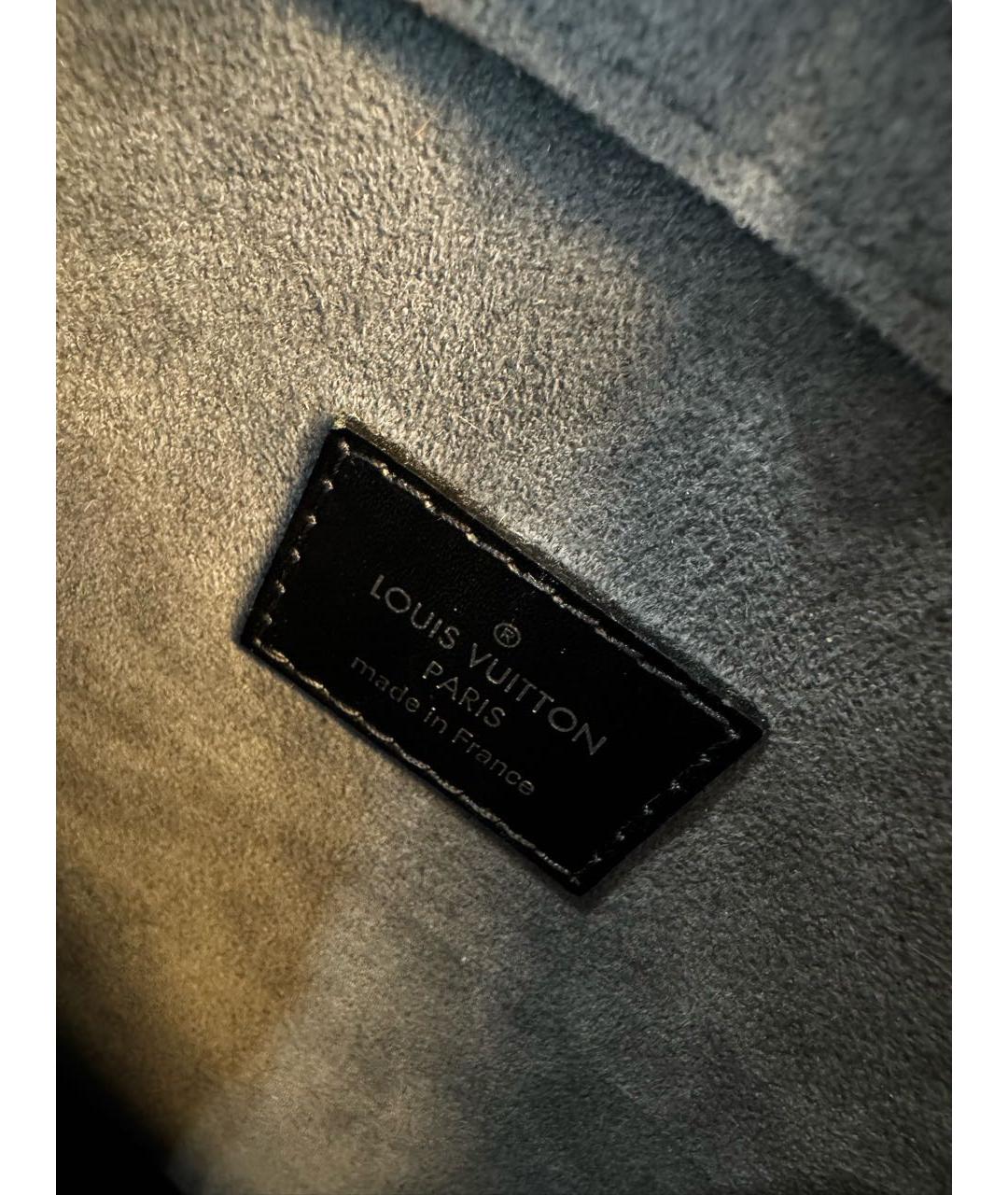 LOUIS VUITTON Черная кожаная сумка с короткими ручками, фото 7