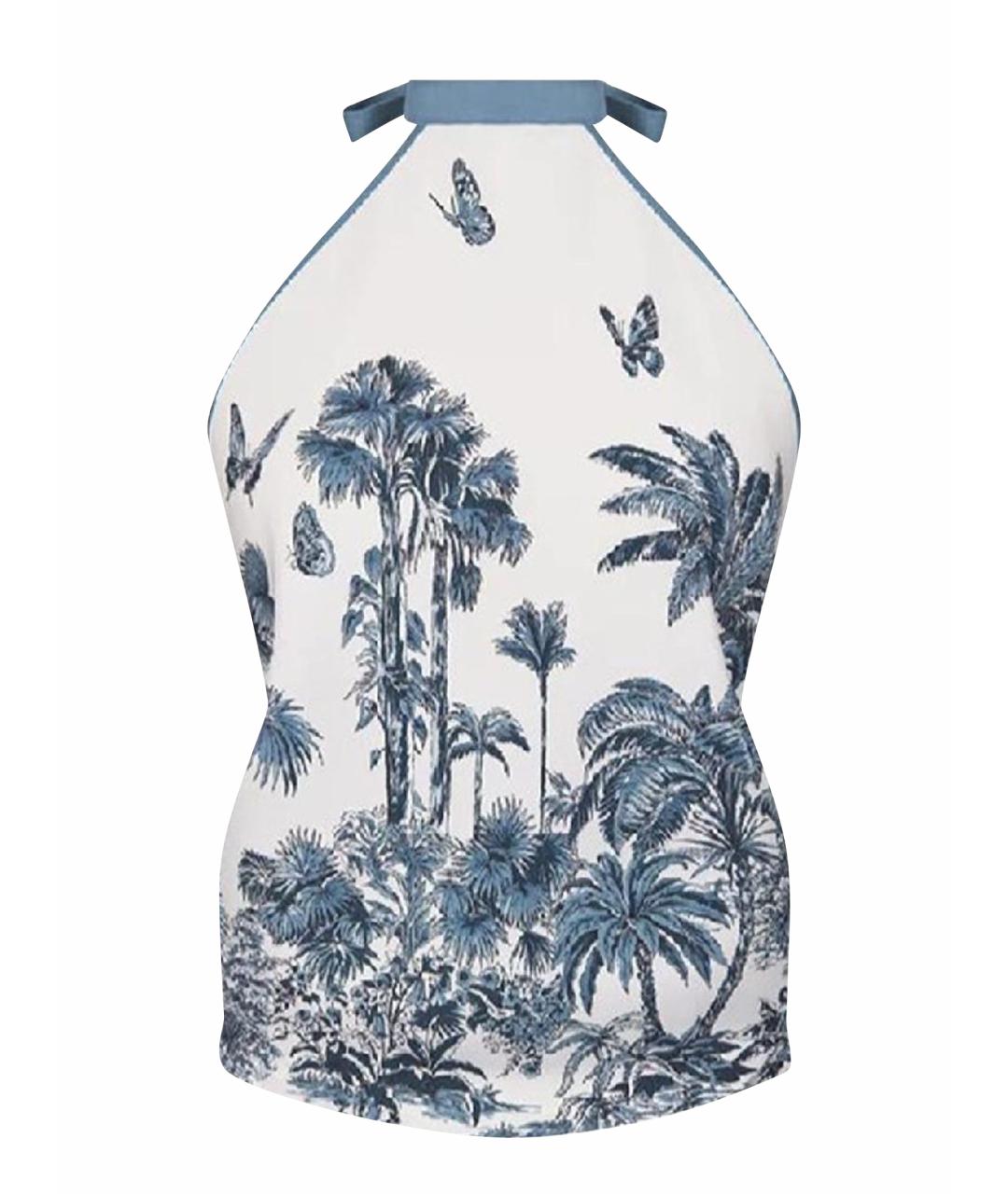 CHRISTIAN DIOR Синяя шелковая блузы, фото 1