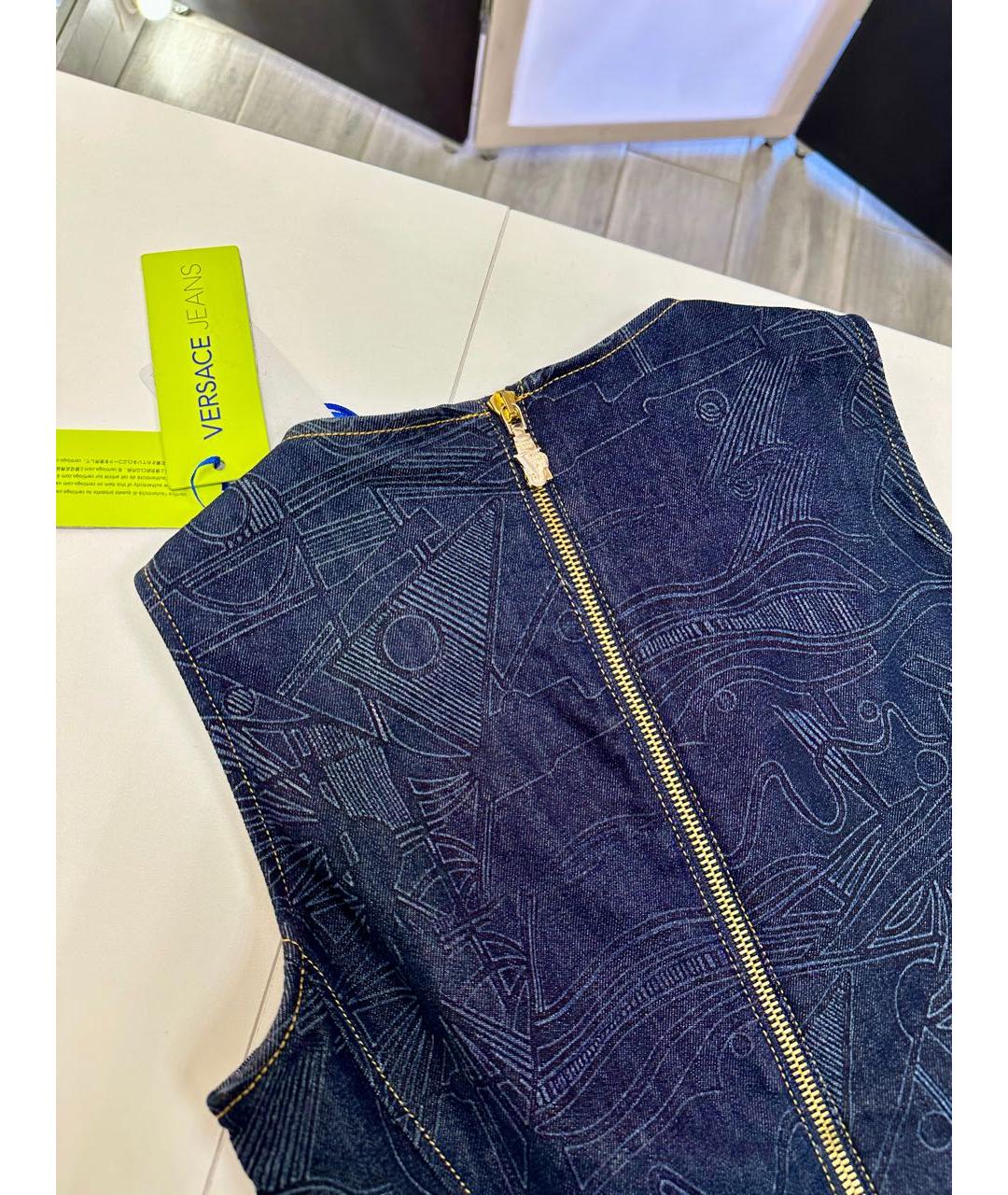 VERSACE JEANS COUTURE Темно-синий деним сарафан, фото 4