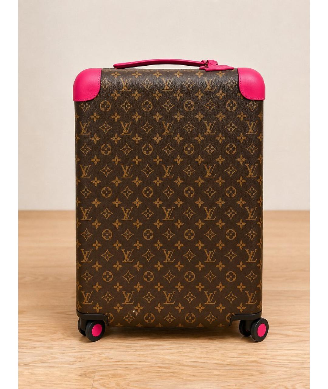 LOUIS VUITTON Черный кожаный чемодан, фото 4