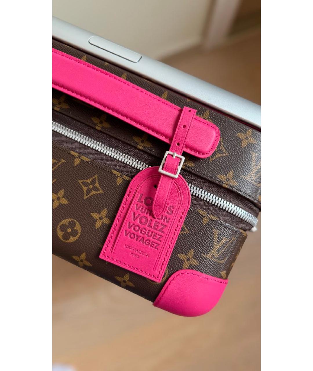 LOUIS VUITTON Черный кожаный чемодан, фото 3