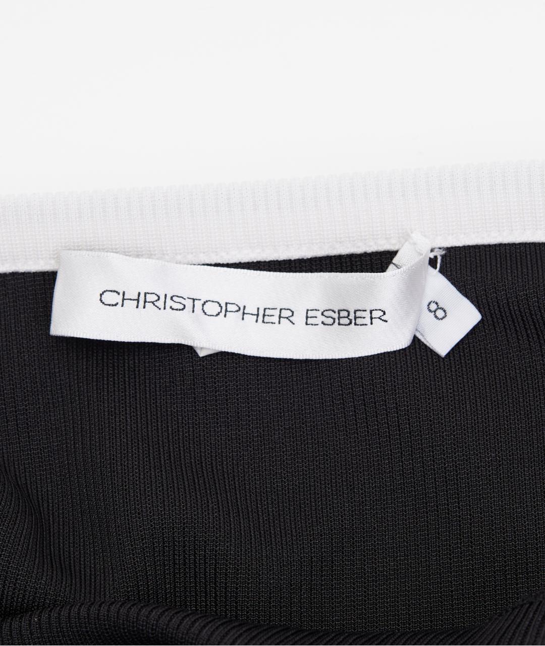 CHRISTOPHER ESBER Черное полиэстеровое повседневное платье, фото 5