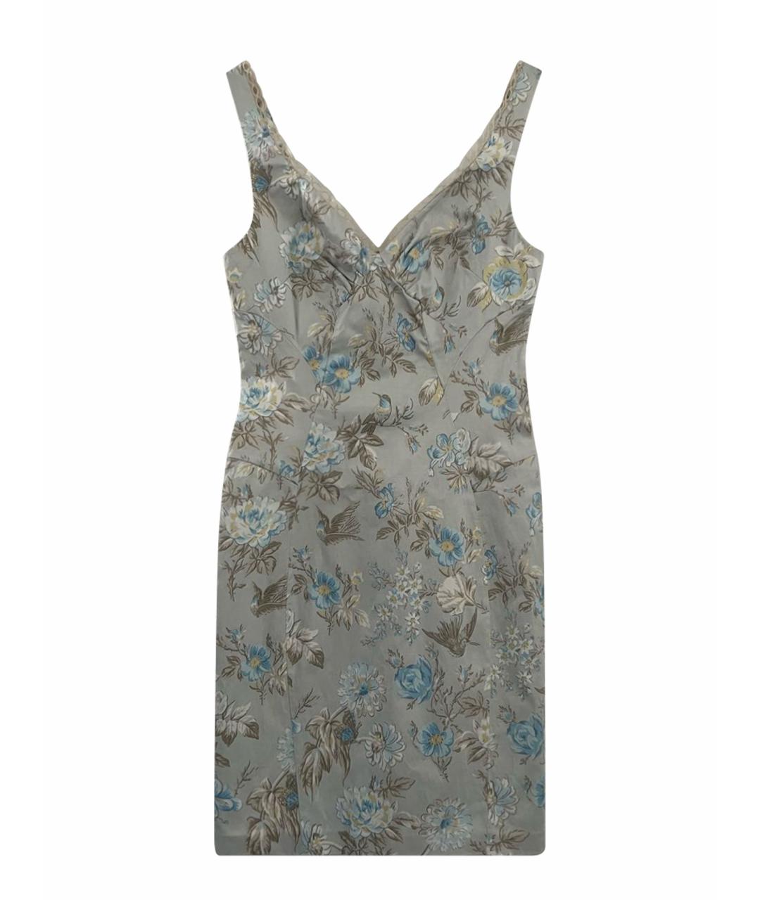 DOLCE&GABBANA Голубое хлопковое коктейльное платье, фото 1