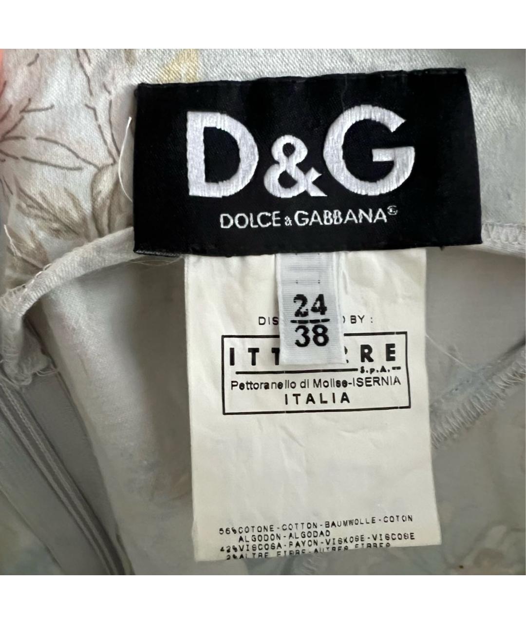 DOLCE&GABBANA Голубое хлопковое коктейльное платье, фото 3