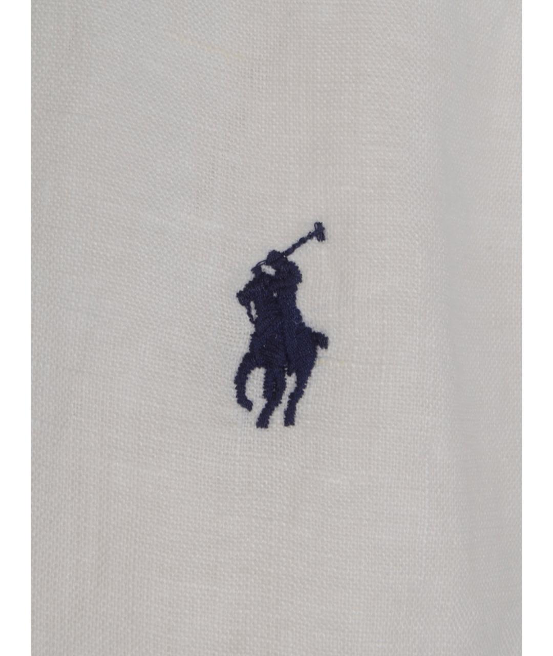 POLO RALPH LAUREN Белая льняная рубашка, фото 5