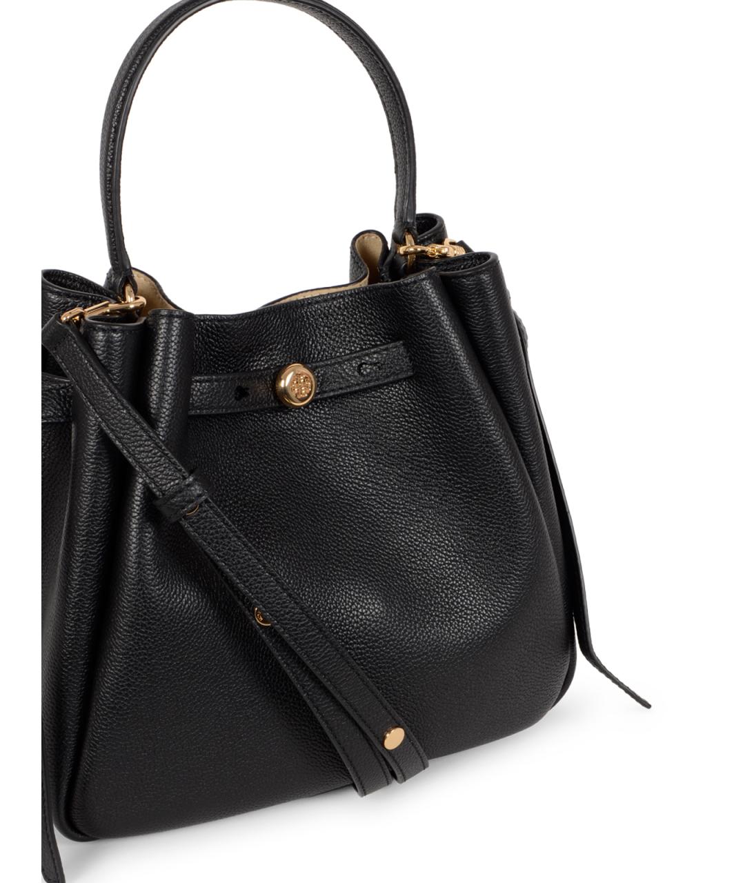 TORY BURCH Черная кожаная сумка тоут, фото 4