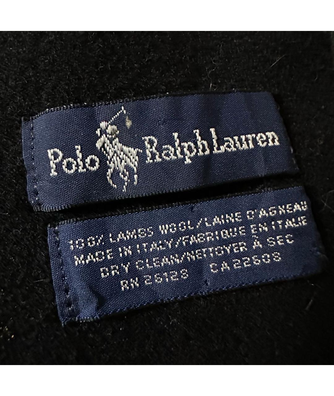 POLO RALPH LAUREN Черный шерстяной шарф, фото 5