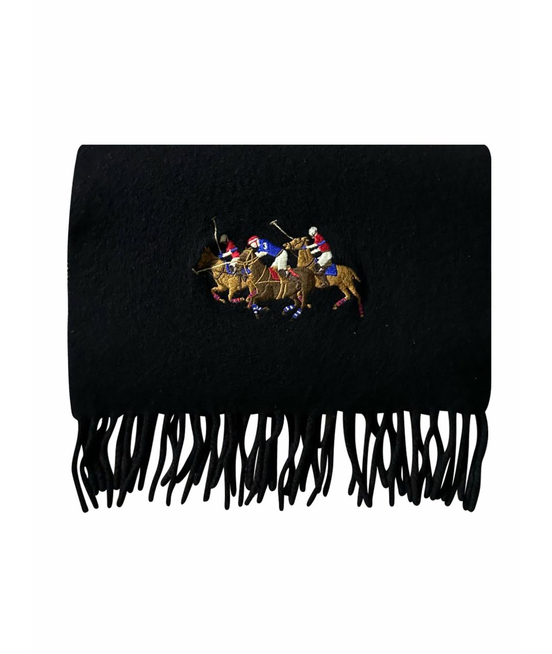 POLO RALPH LAUREN Черный шерстяной шарф, фото 1