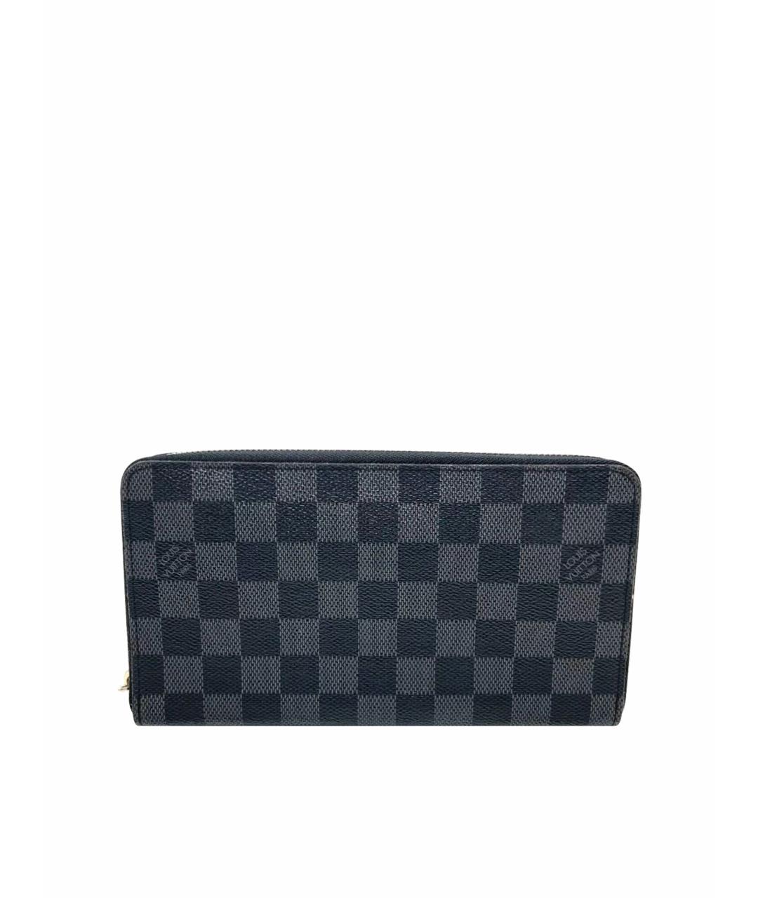 LOUIS VUITTON Черный кожаный кошелек, фото 1