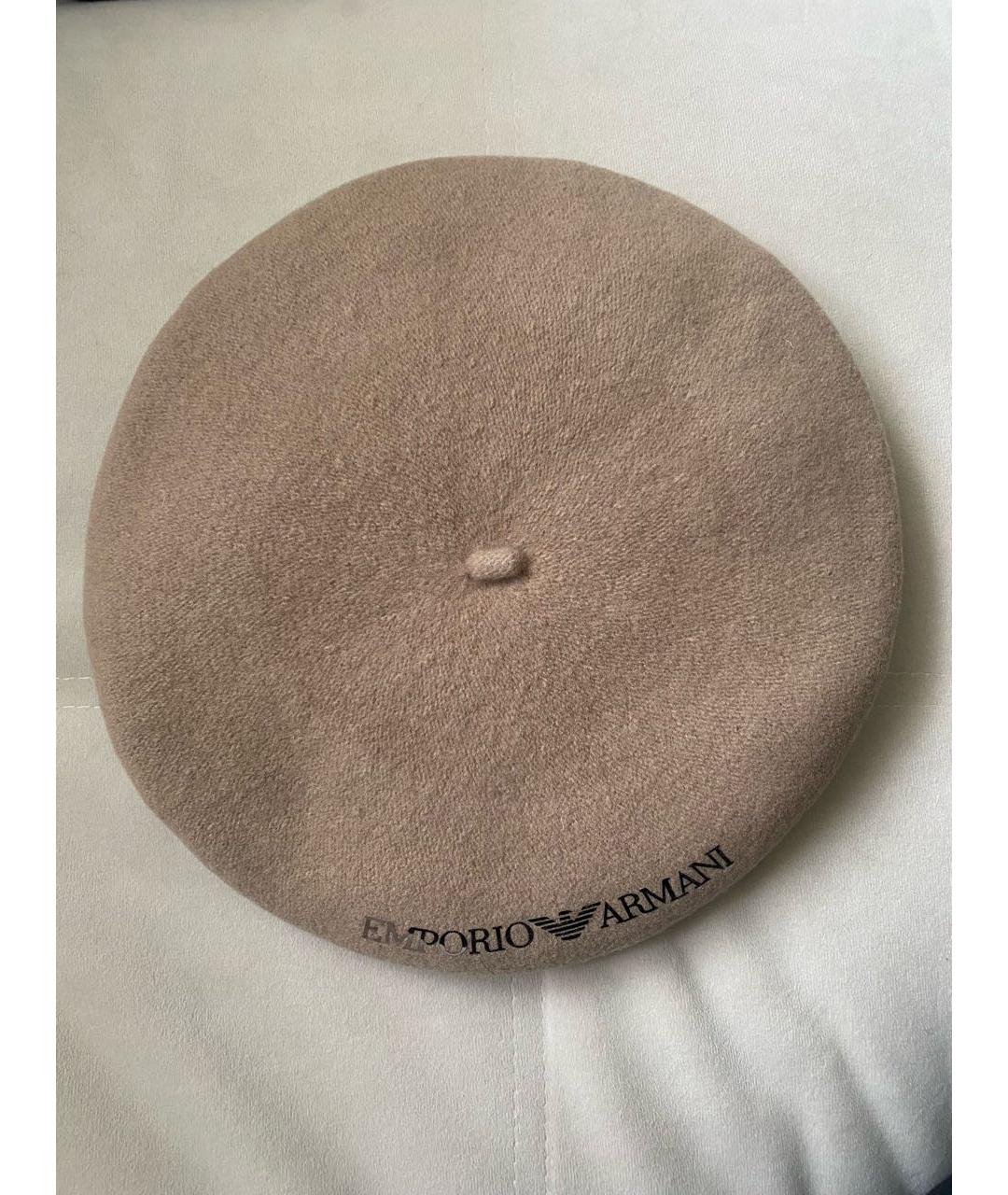 EMPORIO ARMANI Коричневая шерстяная кепка, фото 8