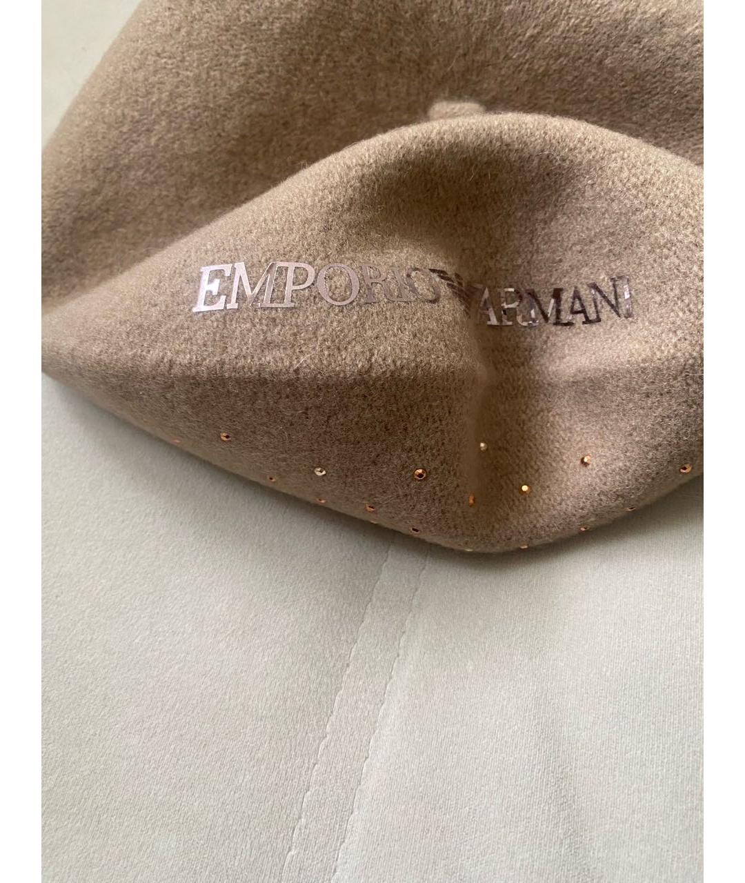 EMPORIO ARMANI Коричневая шерстяная кепка, фото 7
