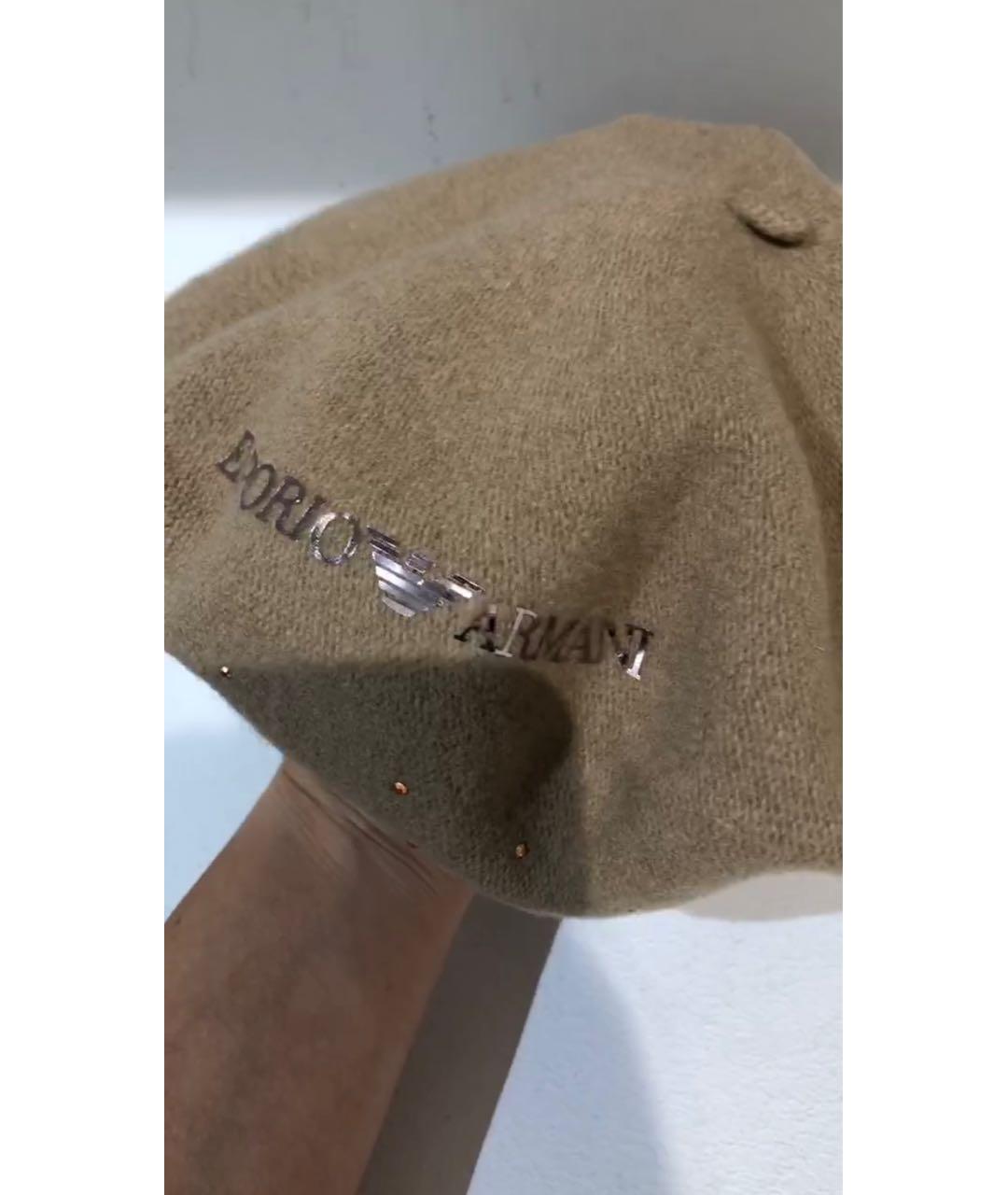 EMPORIO ARMANI Коричневая шерстяная кепка, фото 6