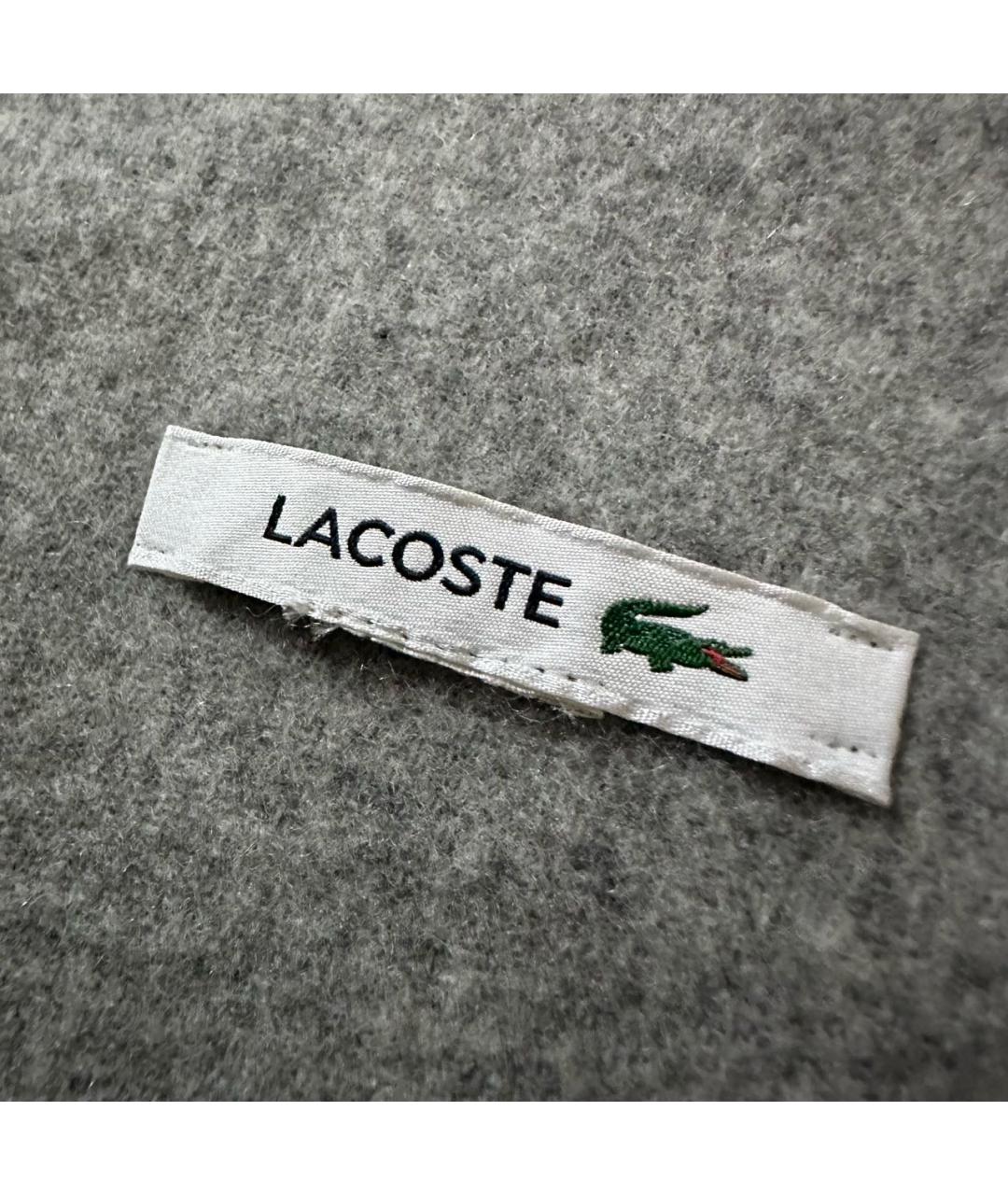 LACOSTE Серый шерстяной шарф, фото 5