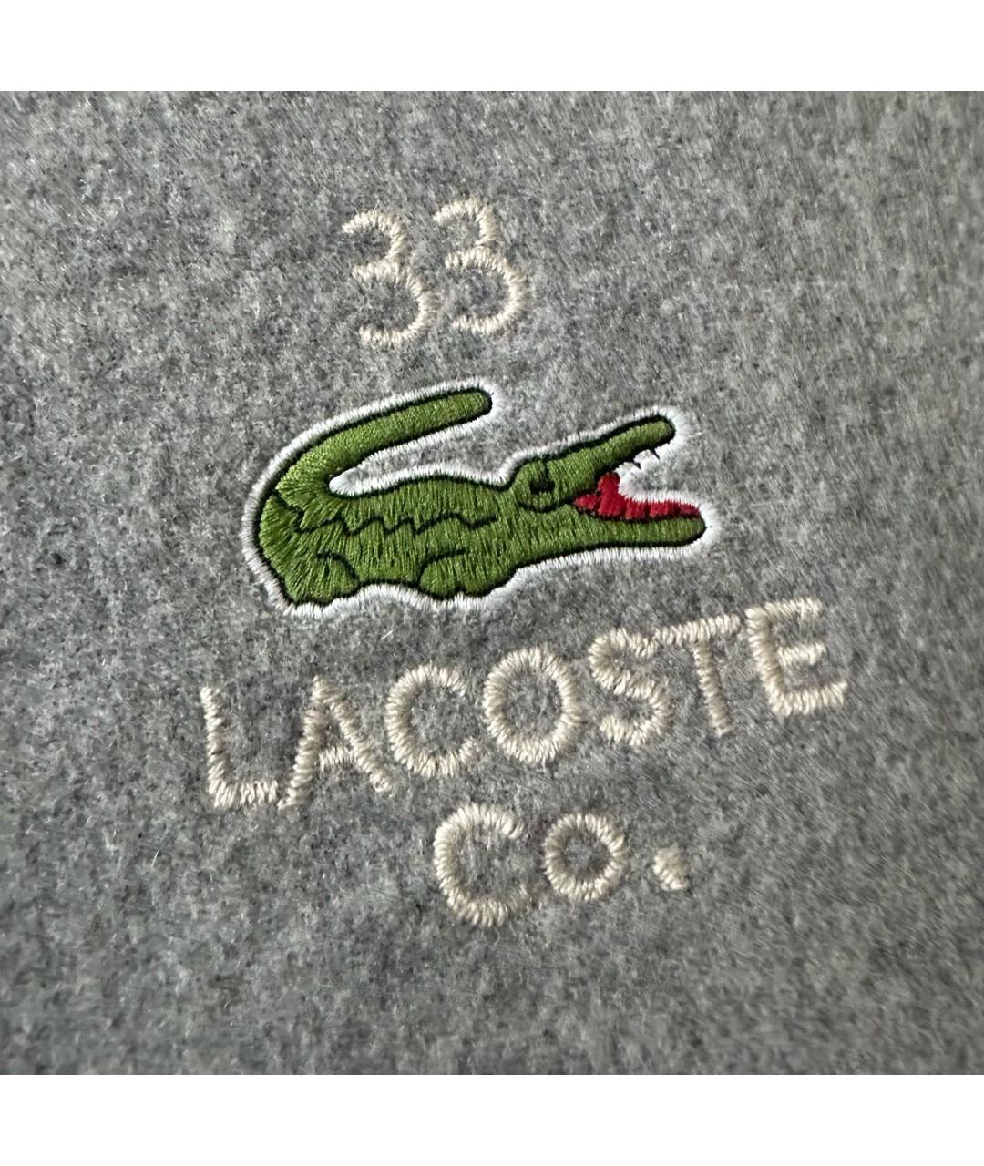 LACOSTE Серый шерстяной шарф, фото 6