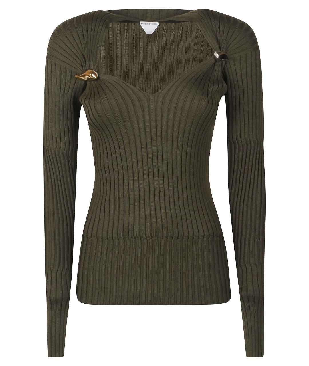 BOTTEGA VENETA Зеленый джемпер / свитер, фото 1