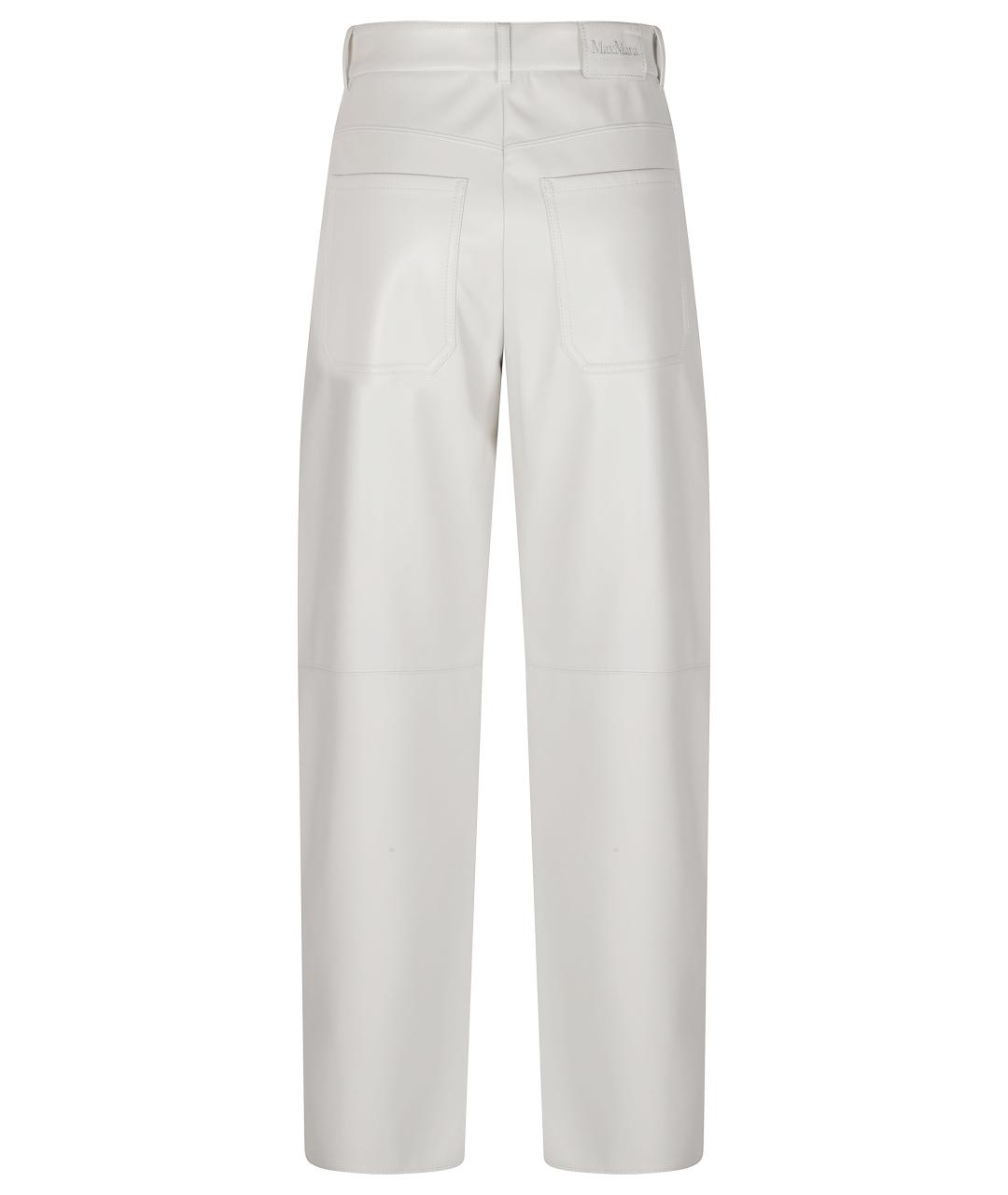 MAX MARA Белые прямые брюки, фото 3