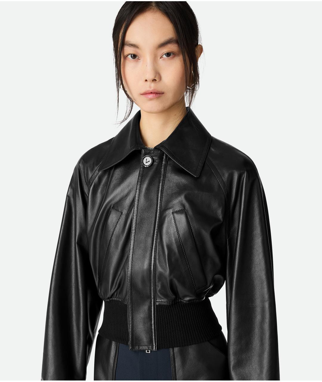 BOTTEGA VENETA Черная кожаная куртка, фото 4