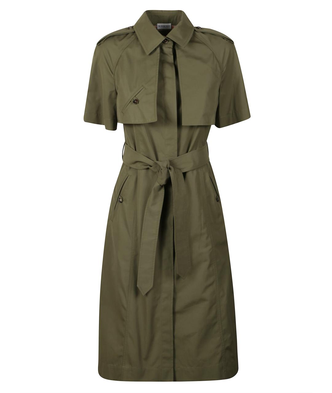 BURBERRY Зеленое хлопковое платье, фото 1