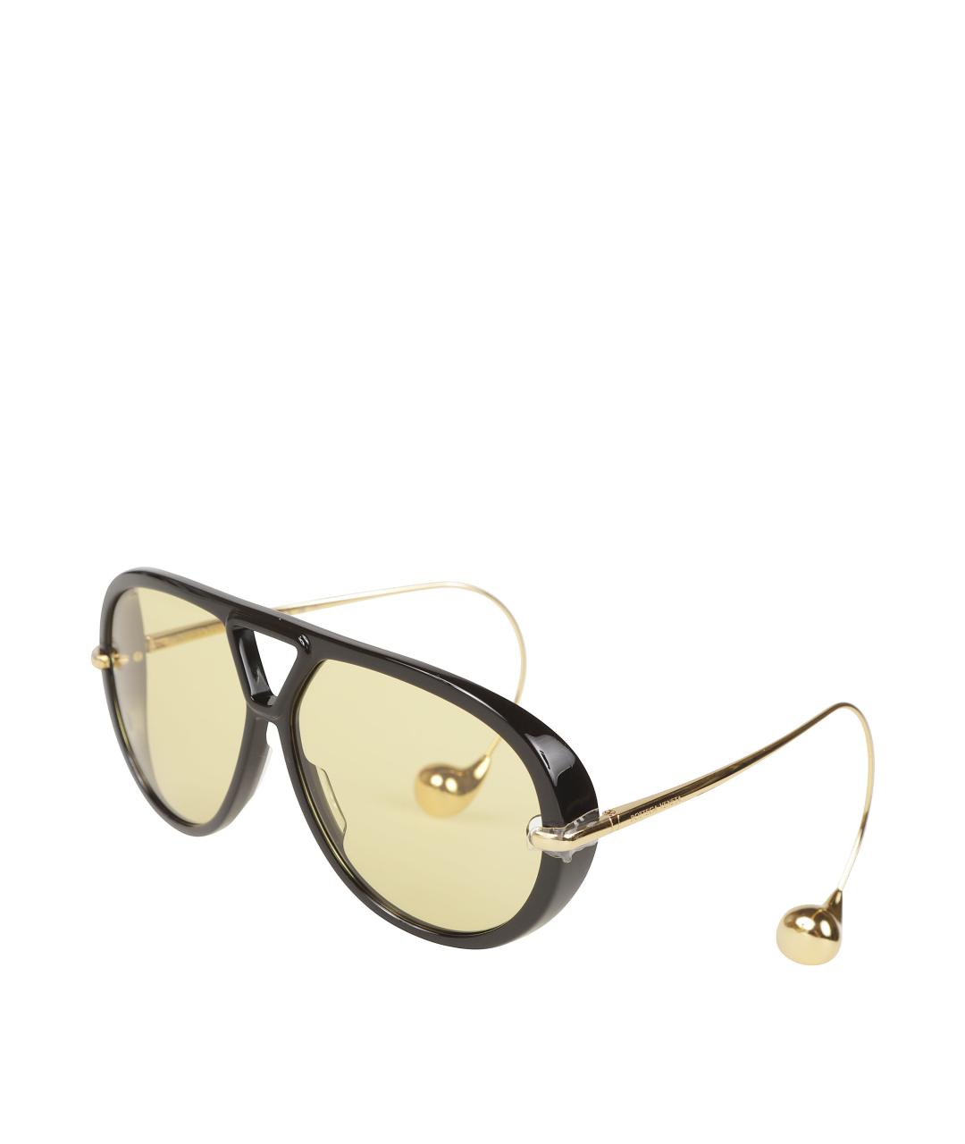 BOTTEGA VENETA Черные металлические солнцезащитные очки, фото 2