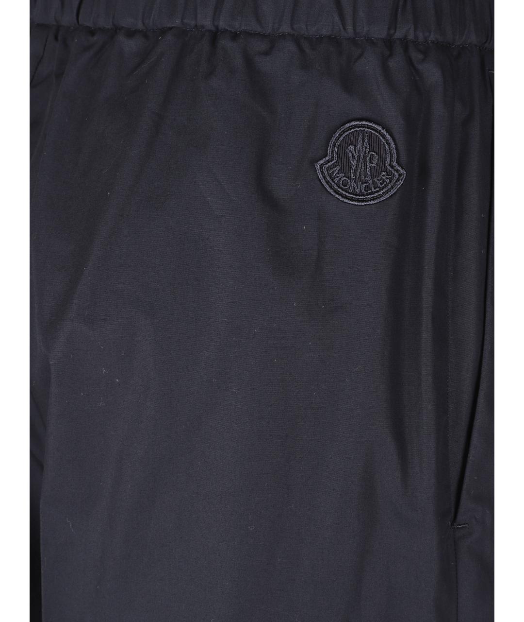 MONCLER Синие хлопковые прямые брюки, фото 2