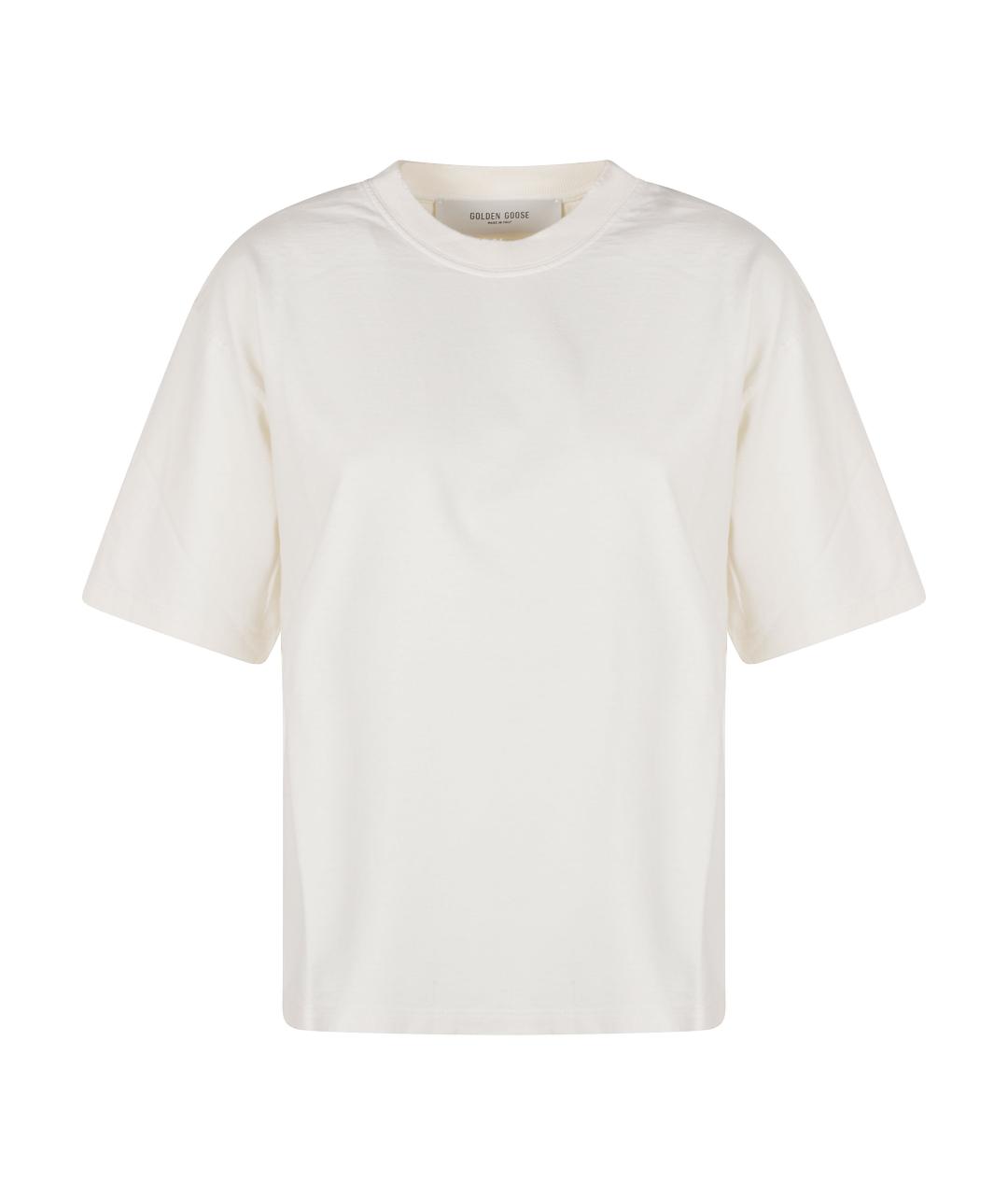 GOLDEN GOOSE DELUXE BRAND Белая хлопковая футболка, фото 1