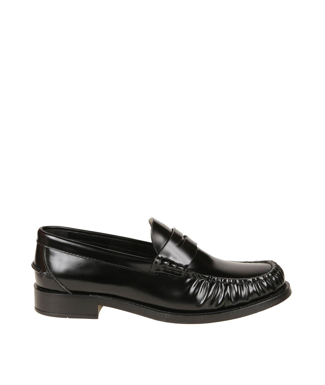 PRADA Черные кожаные лоферы, фото 1