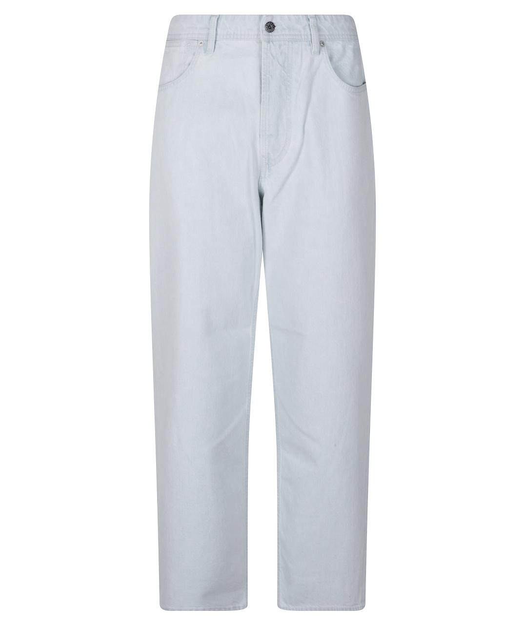 STONE ISLAND Голубые хлопковые прямые джинсы, фото 1