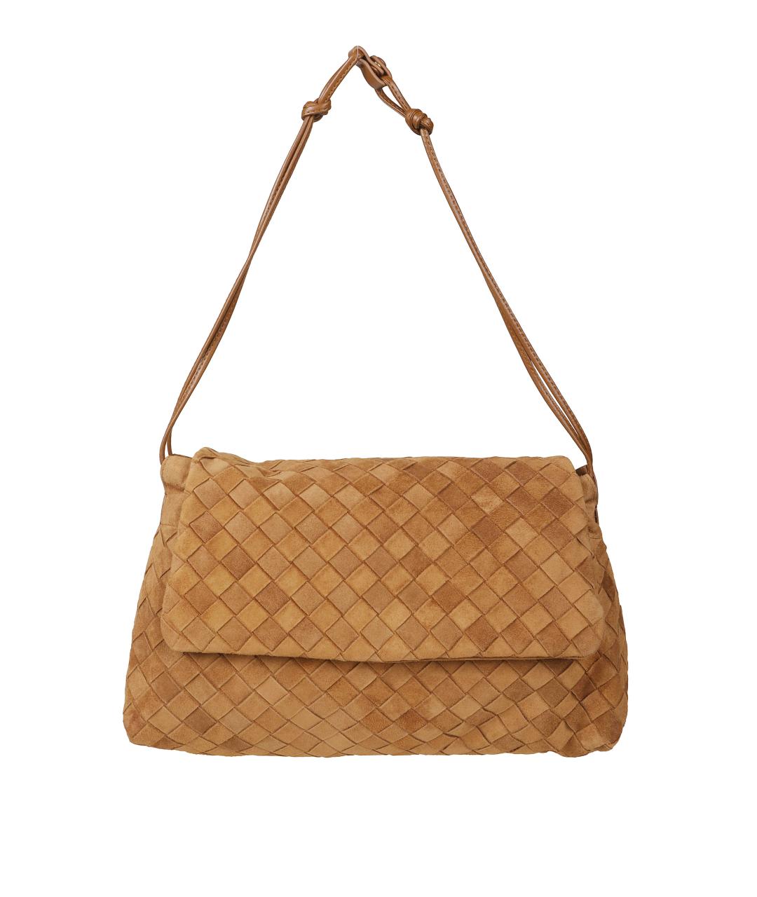 BOTTEGA VENETA Бежевая замшевая сумка через плечо, фото 1