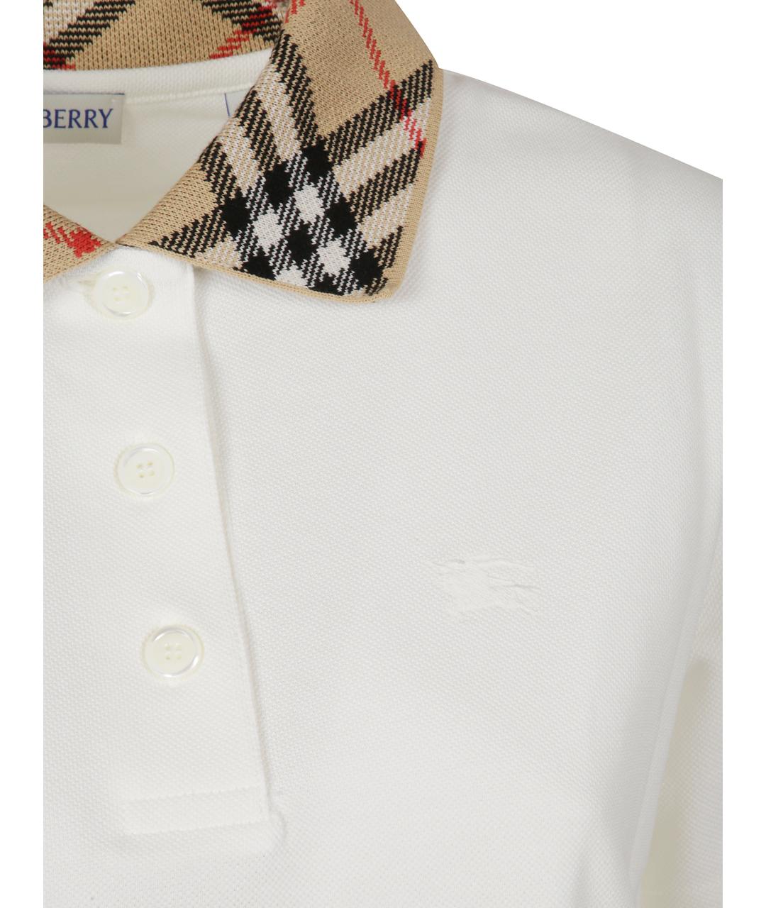 BURBERRY Белая хлопковая футболка, фото 2