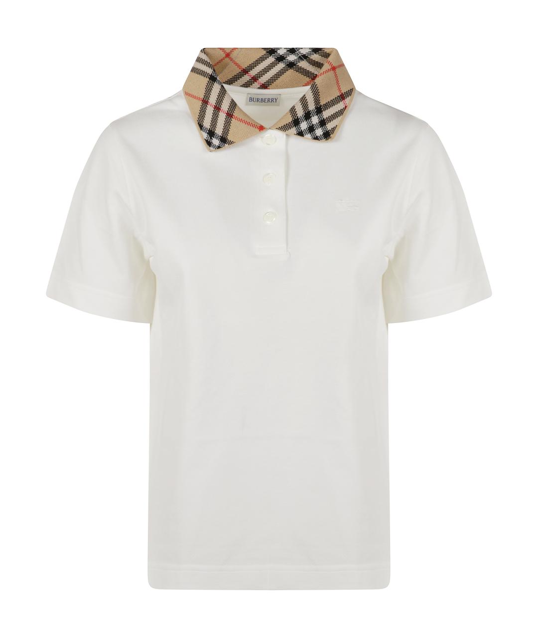 BURBERRY Белая хлопковая футболка, фото 1