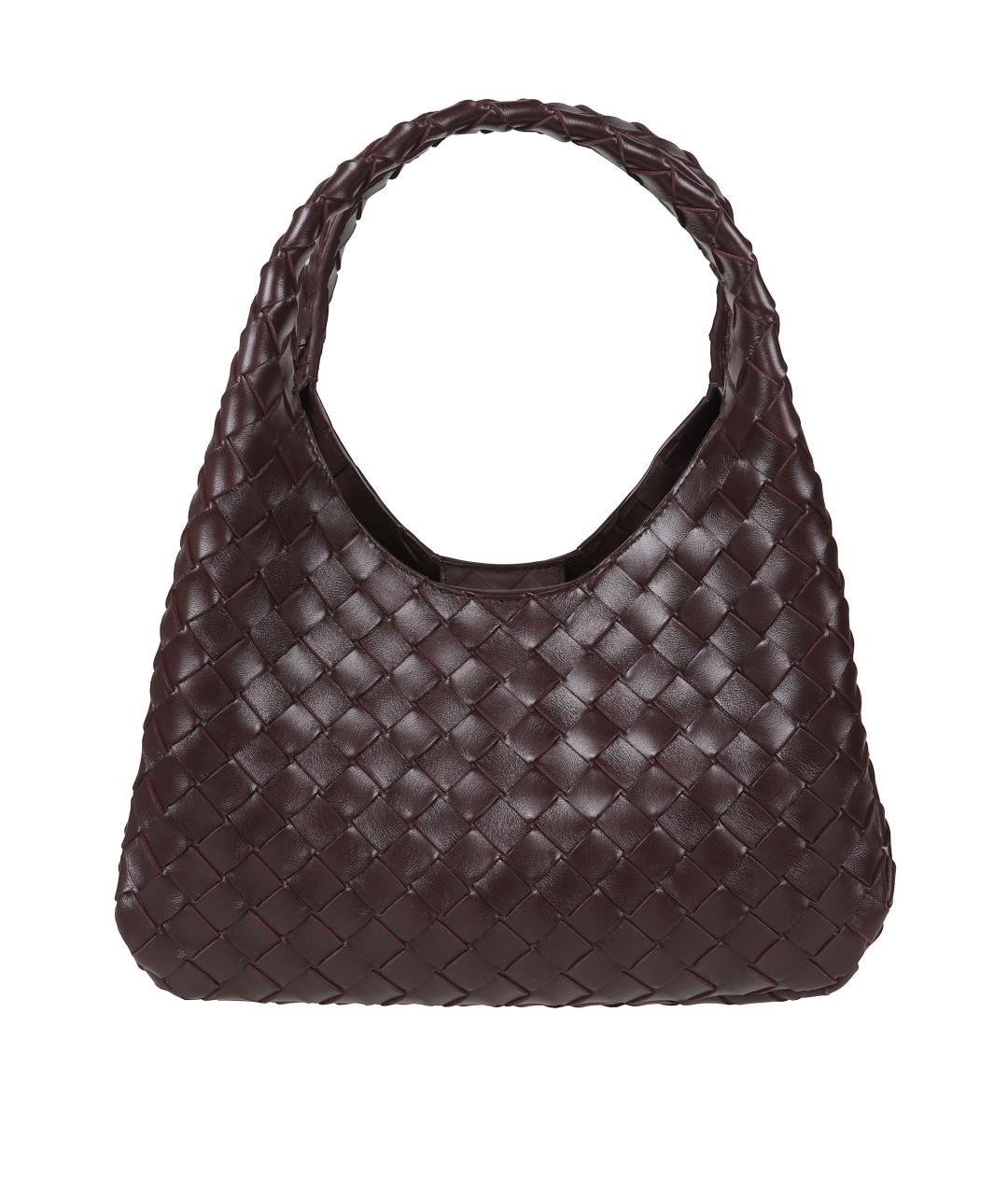 BOTTEGA VENETA Бордовая кожаная сумка через плечо, фото 1