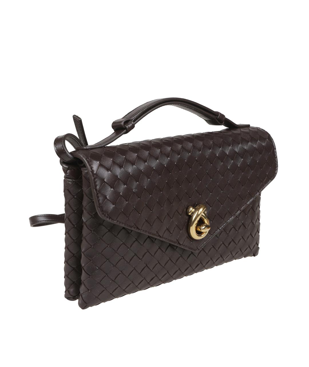 BOTTEGA VENETA Коричневая кожаная сумка через плечо, фото 3