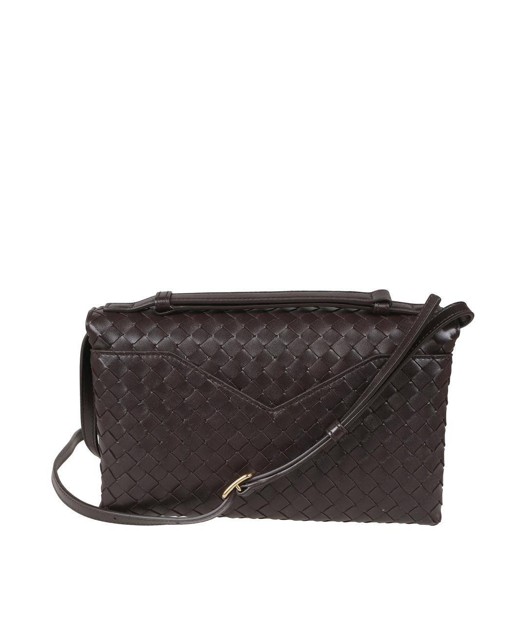 BOTTEGA VENETA Коричневая кожаная сумка через плечо, фото 2