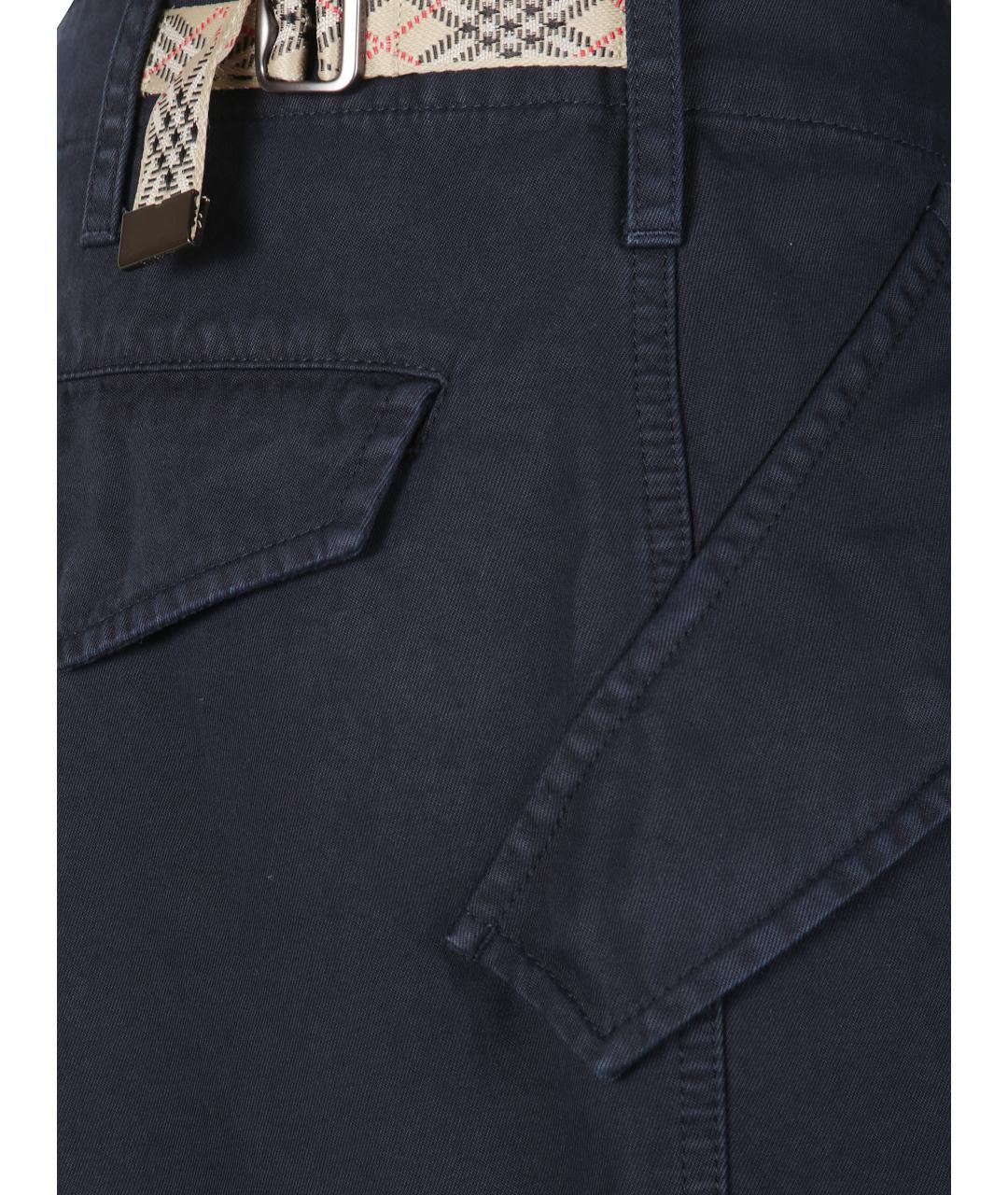 BURBERRY Синие хлопковые повседневные брюки, фото 2
