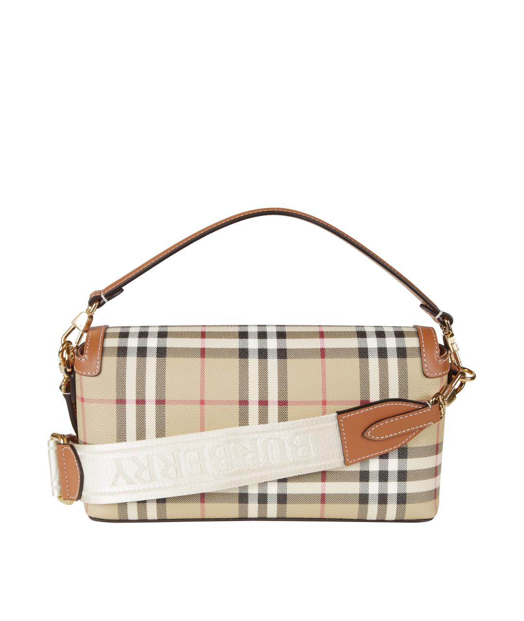 BURBERRY Бежевая сумка через плечо из искусственной кожи, фото 2