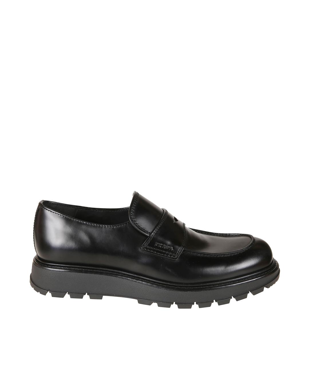 PRADA Черные кожаные низкие ботинки, фото 1