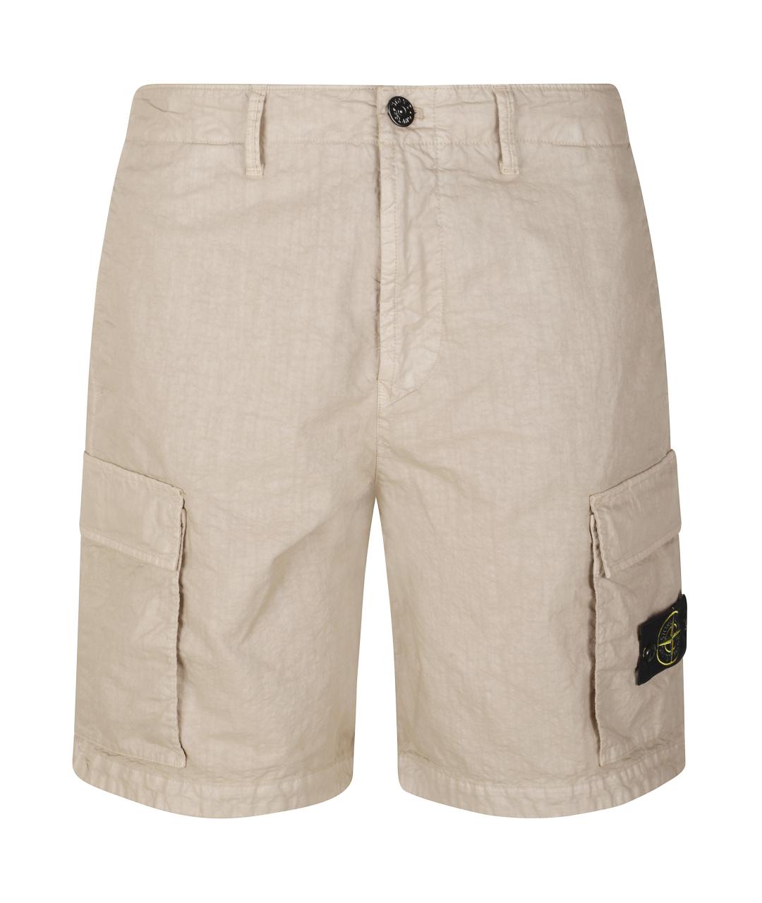 STONE ISLAND Бежевые шорты, фото 1