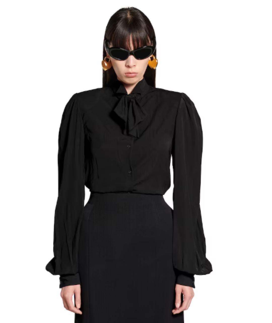 BALENCIAGA Черная полиэстеровая рубашка, фото 3