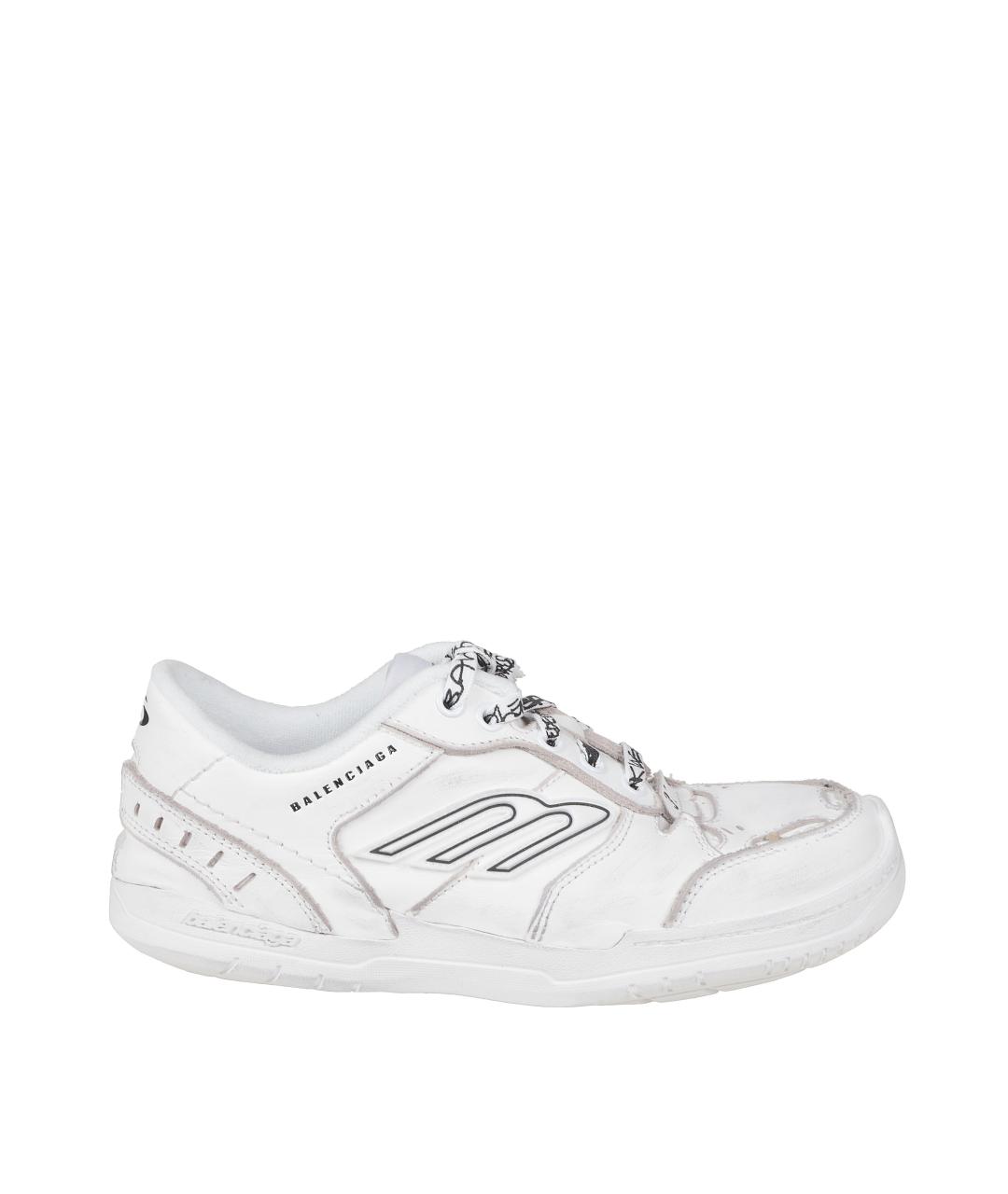 BALENCIAGA Белые кожаные кроссовки, фото 1