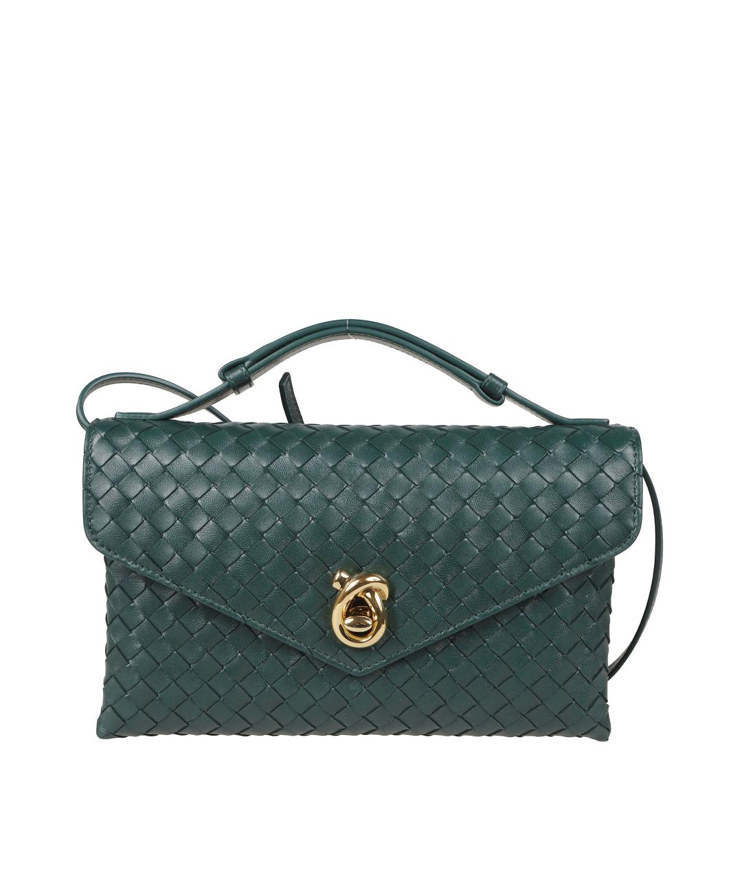 BOTTEGA VENETA Зеленая кожаная сумка через плечо, фото 1