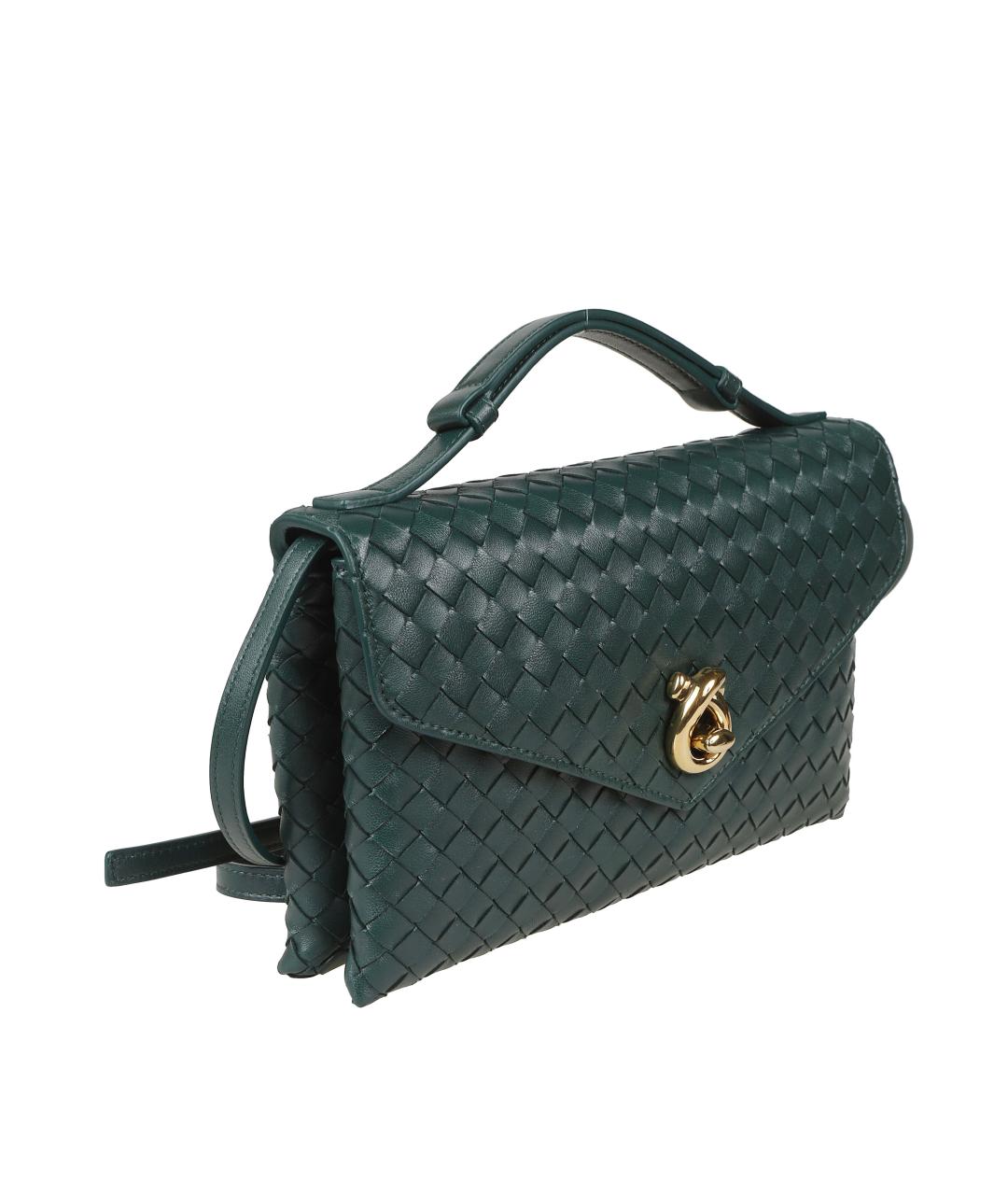 BOTTEGA VENETA Зеленая кожаная сумка через плечо, фото 3