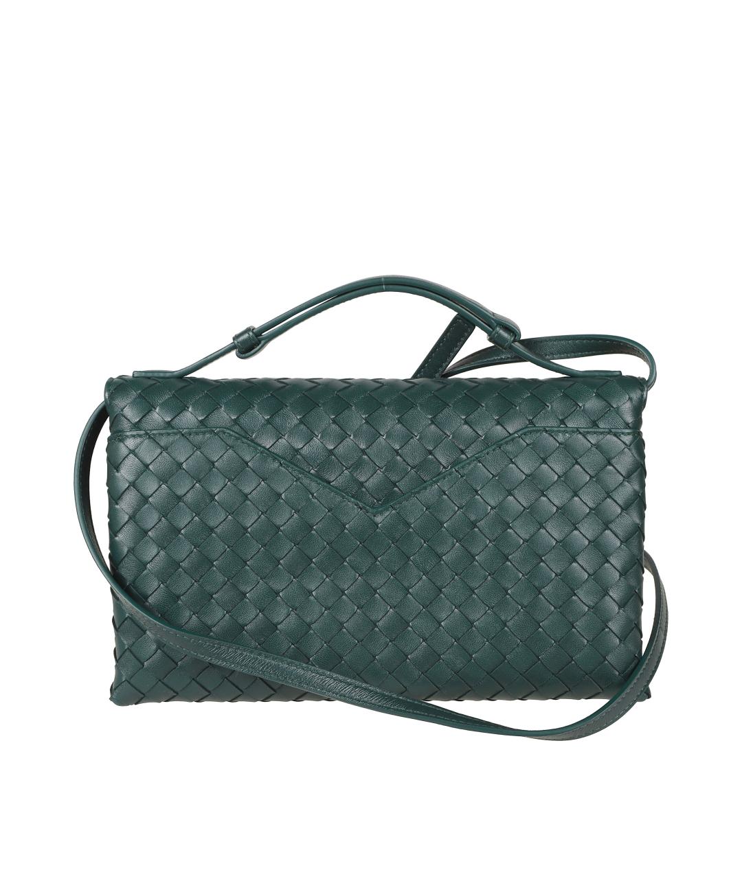 BOTTEGA VENETA Зеленая кожаная сумка через плечо, фото 2