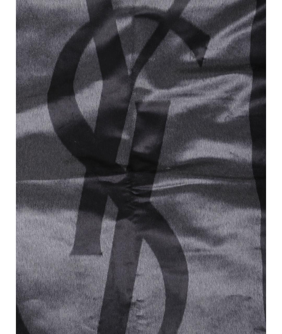 SAINT LAURENT Серый шарф, фото 2