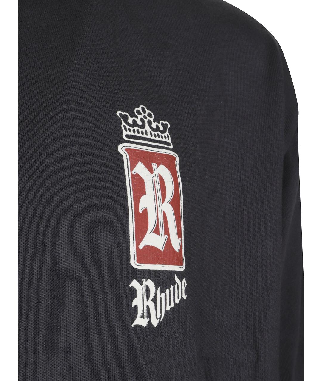 RHUDE Черная футболка, фото 2