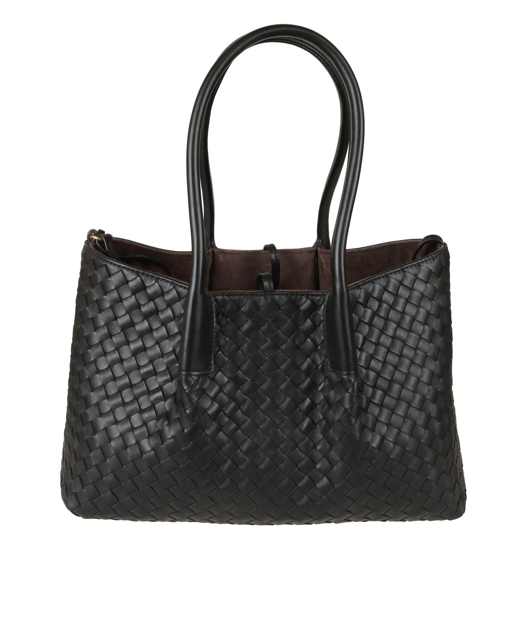 BOTTEGA VENETA Черная кожаная сумка тоут, фото 1