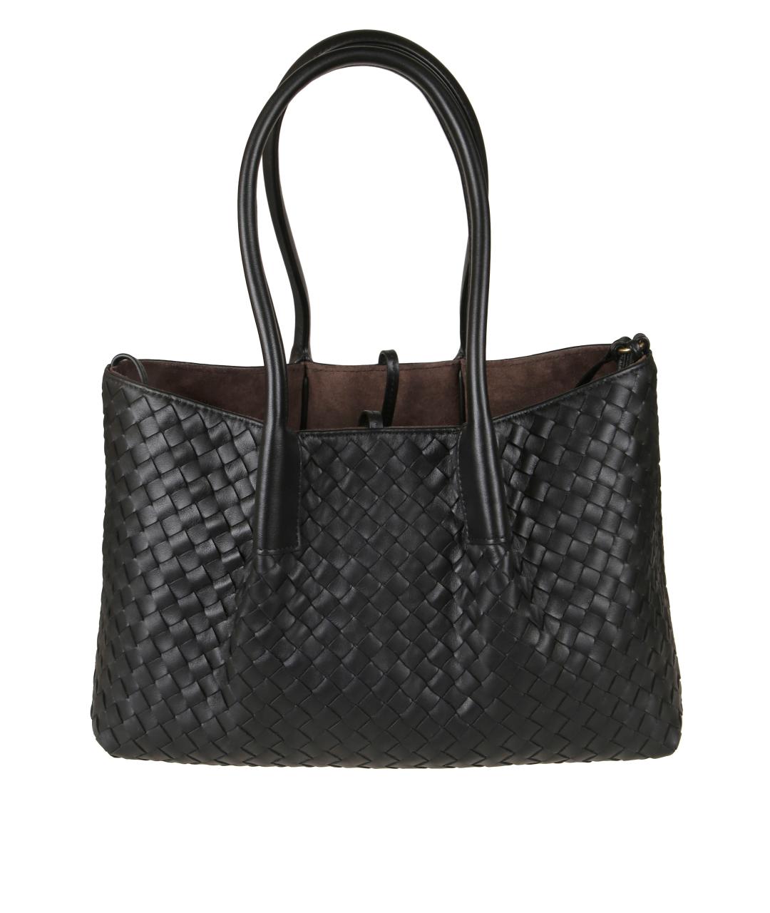 BOTTEGA VENETA Черная кожаная сумка тоут, фото 2