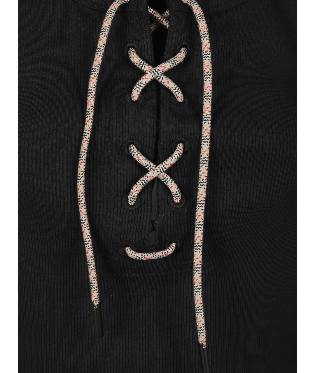 BURBERRY Черная хлопковая майка, фото 2