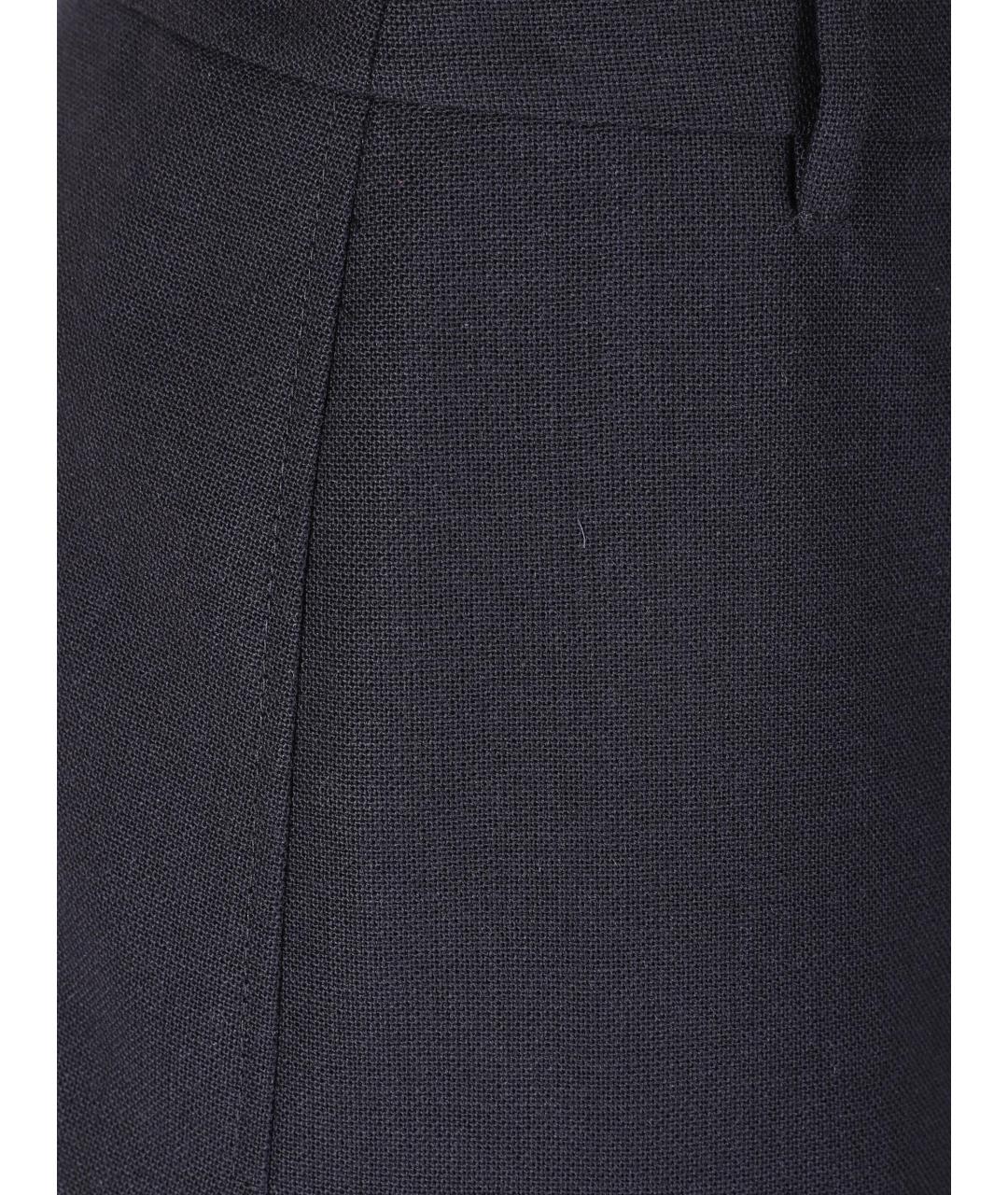 PRADA Темно-синяя шерстяная юбка миди, фото 2