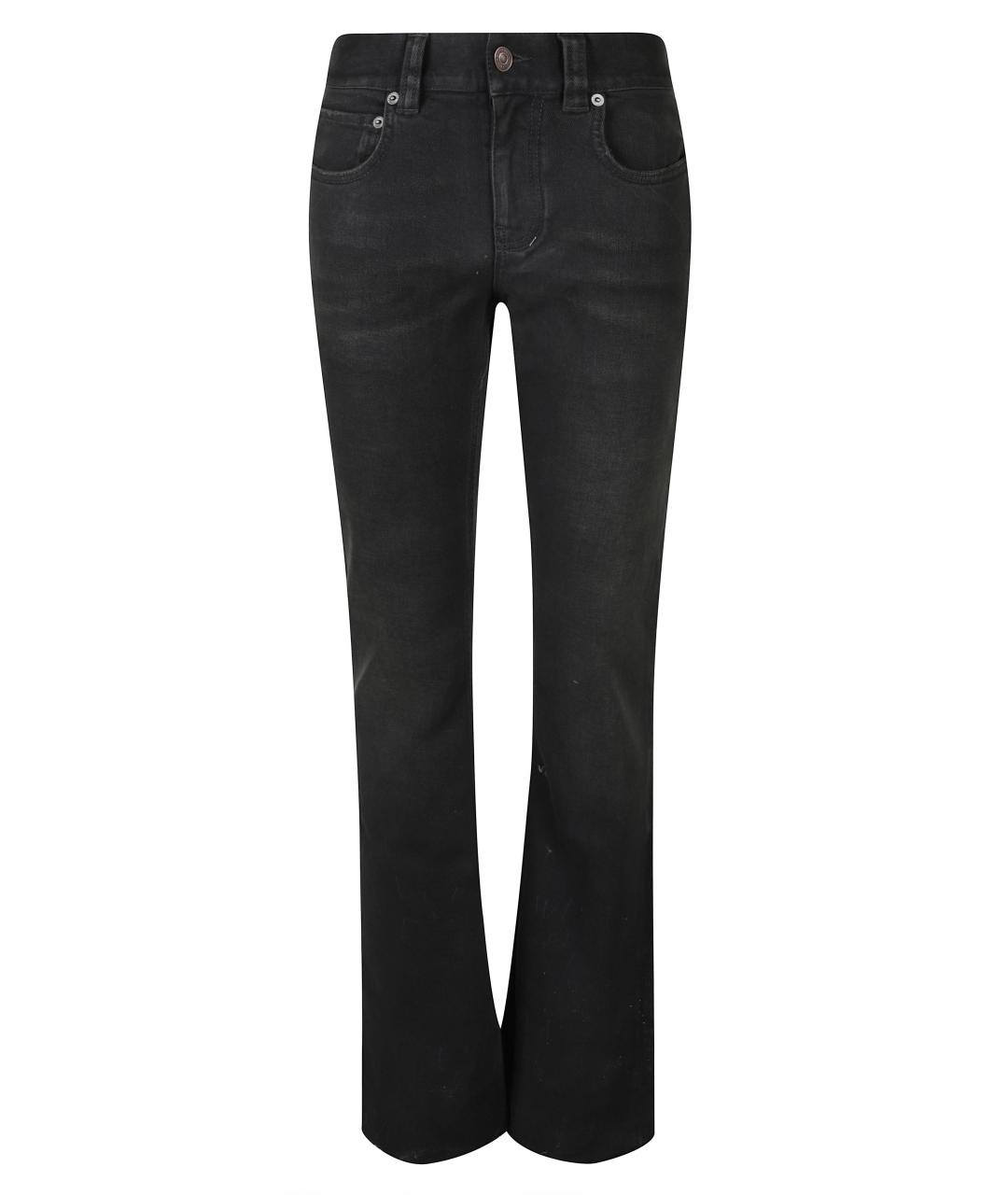 BALENCIAGA Черные хлопковые прямые брюки, фото 1